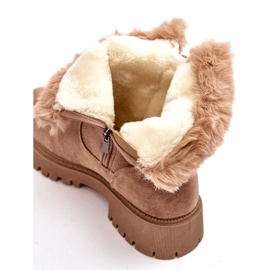 NEWS Stivali in pelle scamosciata femminile con pelliccia beige 1