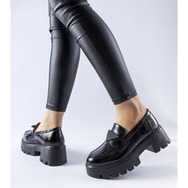 Mocassini Eligio in vernice nera nero 1