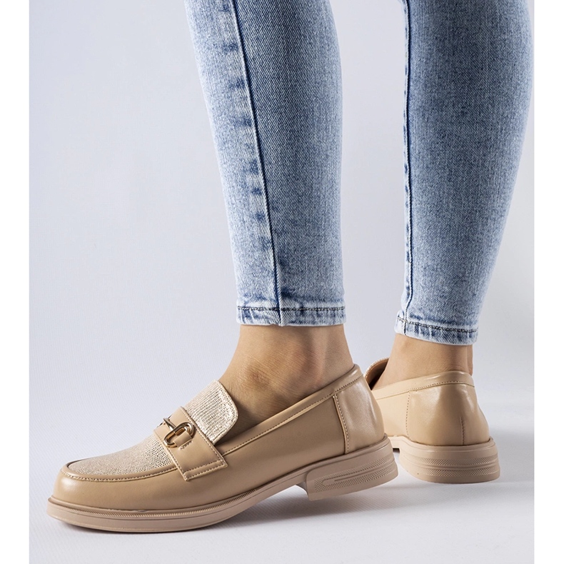 Mocassini beige con fibbia Gennaro 1