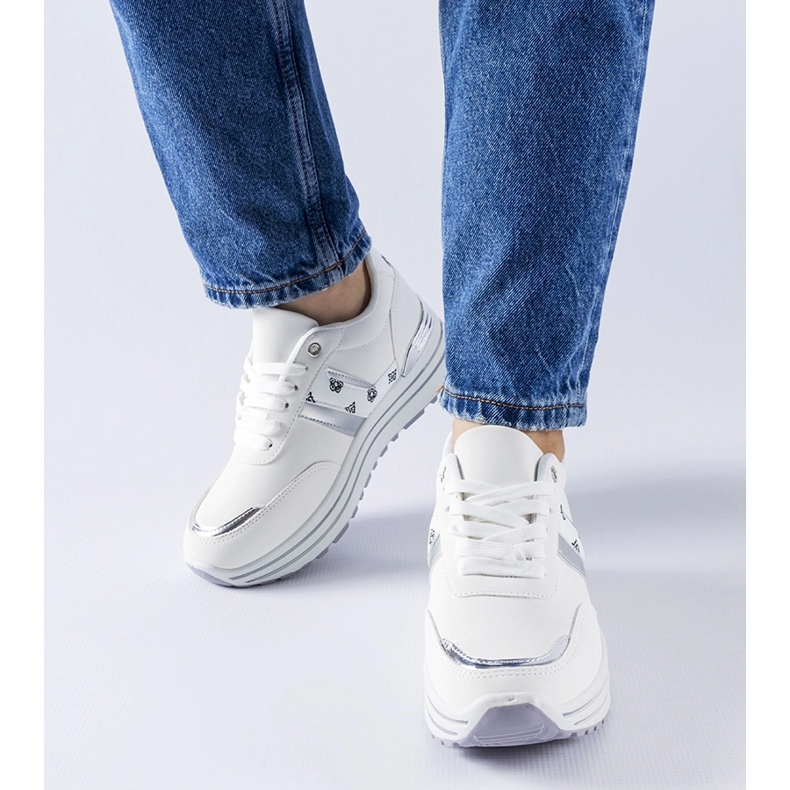 Sneakers Provinciale bianche con plateau bianca 1