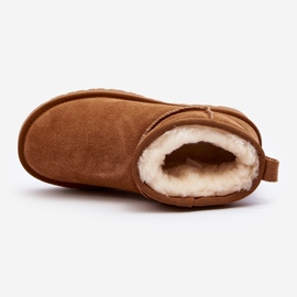 Stivali da neve bassi alla moda in pelle scamosciata Camel Nucca marrone 1