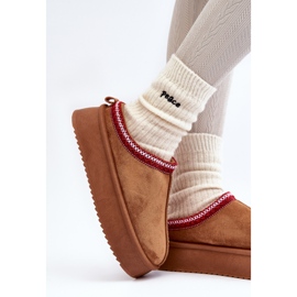 Pantofole Sylva Marrone Con Suola Spessa Realizzata In Eco Pelle Scamosciata 2