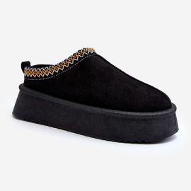 Ciabatte con suola spessa in eco suede, Nero Sylva 1