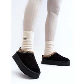 Ciabatte con suola spessa in eco suede, Nero Sylva 2