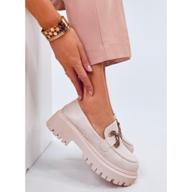 Mocassini Buess Beige in pieno fiore con plateau 2