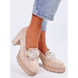 Mocassini Nadine Beige Stivaletti con tacco alto 1