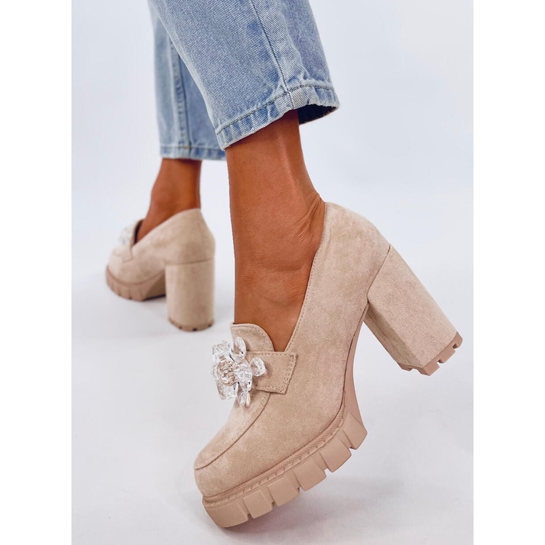 Mocassini Nadine Beige Stivaletti con tacco alto 2