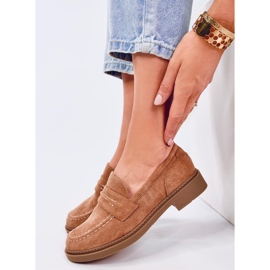 Mocassini in camoscio da donna Antye Camel marrone 1