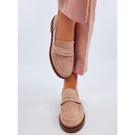 Mocassini in camoscio da donna Antye Khaki beige 2