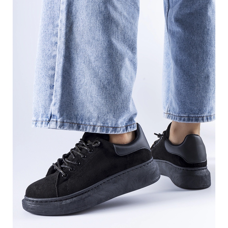 Sneakers nere con plateau Cipriano nero 1
