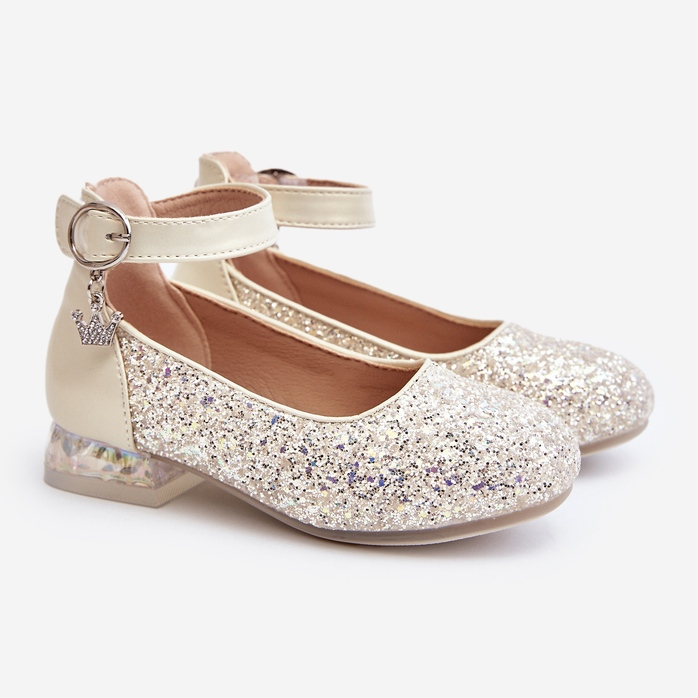 Ballerine glitter per bambini Gold Pardride d'oro 1