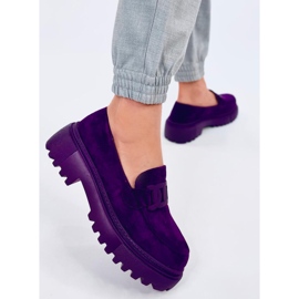 Mocassini platform con fibbia Leena Viola 1