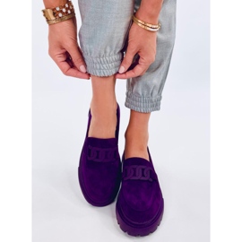 Mocassini platform con fibbia Leena Viola 2