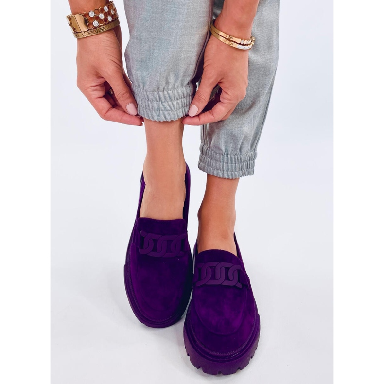 Mocassini platform con fibbia Leena Viola 2