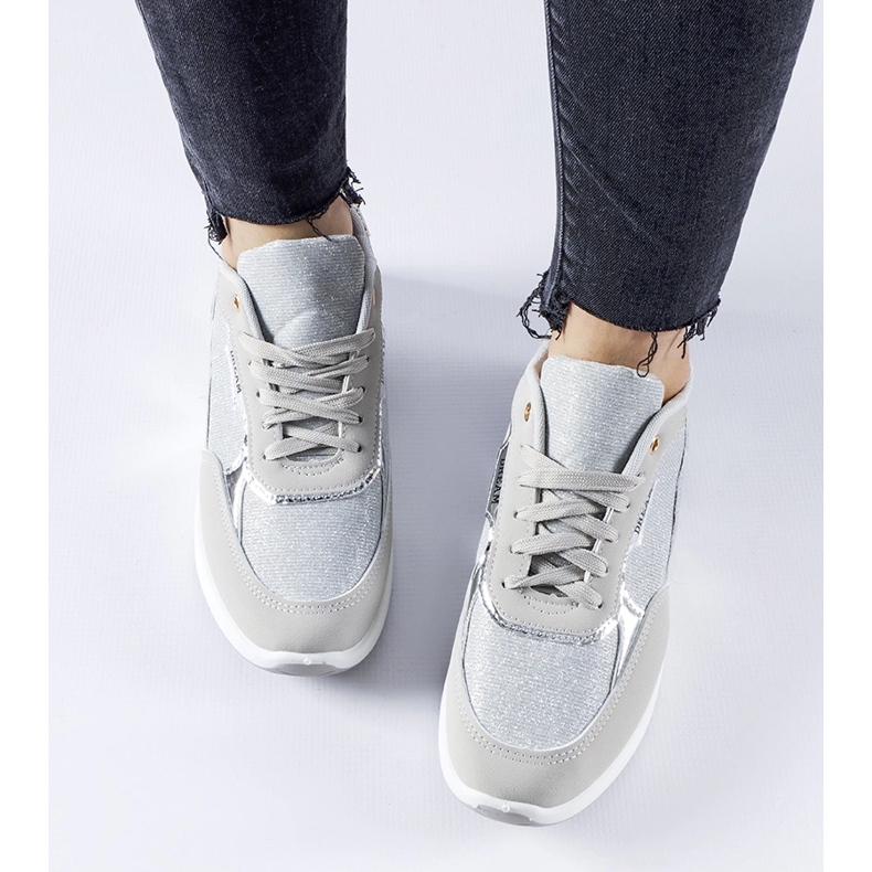 Sneakers grigie glitterate di Roganzuolo grigio 1