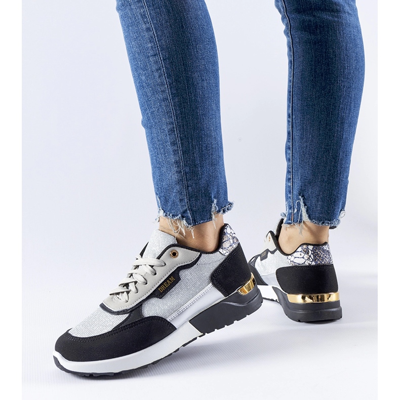 Sneakers glitter nere e argento di Roganzuolo nero 1