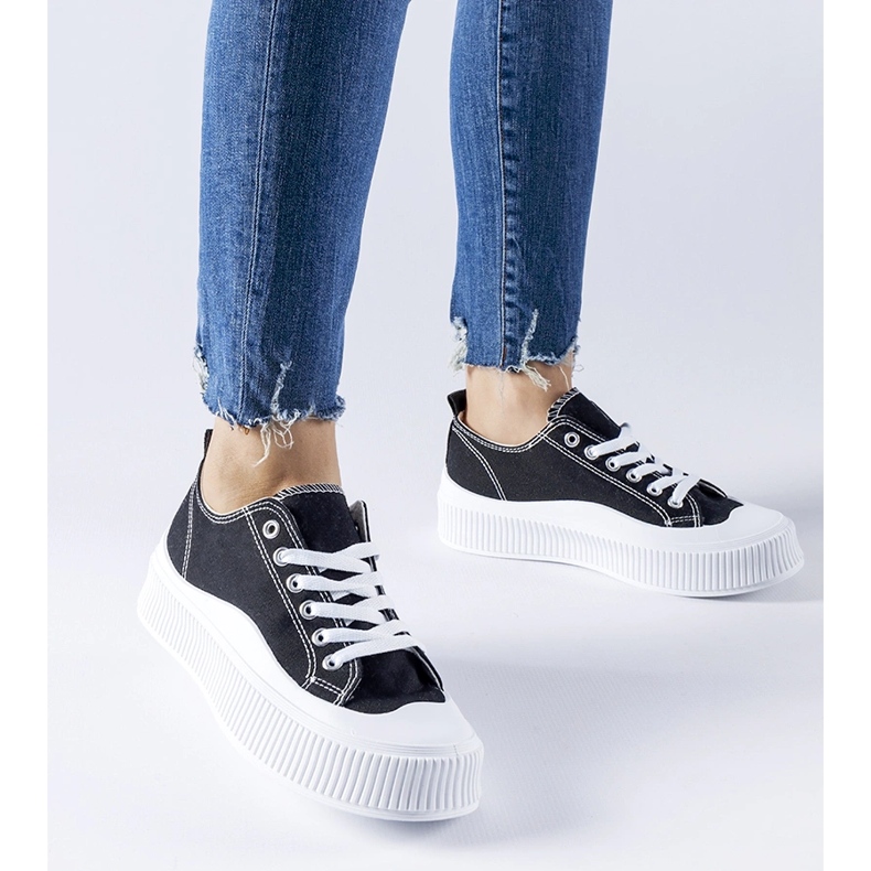 Sneakers nere con plateau Cesano nero 1