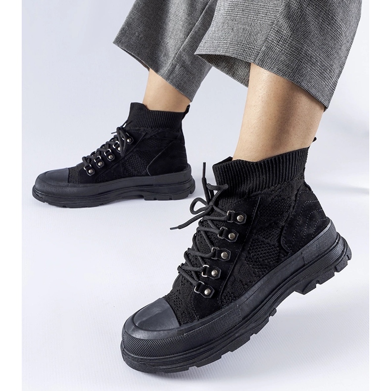 Sneakers alte in tessuto Casalma nere nero 1