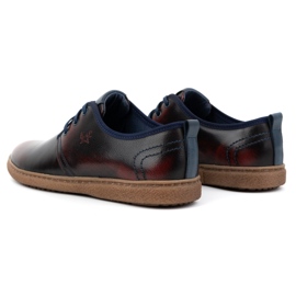 Kampol Scarpe casual in pelle da uomo 22KAM, bordeaux rosso 6
