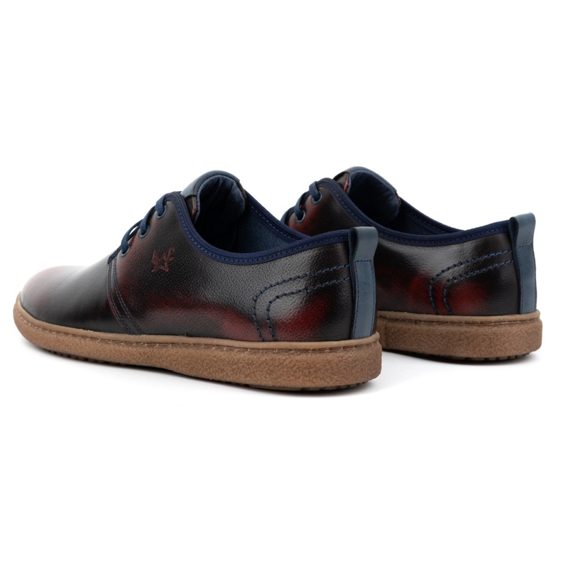 Kampol Scarpe casual in pelle da uomo 22KAM, bordeaux rosso 6