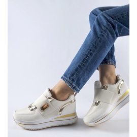 Sneakers slip-on beige con plateau Sages 2