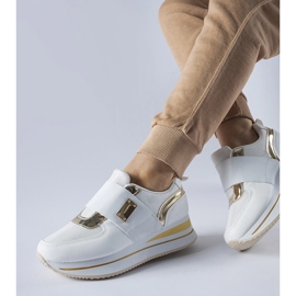 Sneakers slip-on bianche con plateau Sages bianca 1