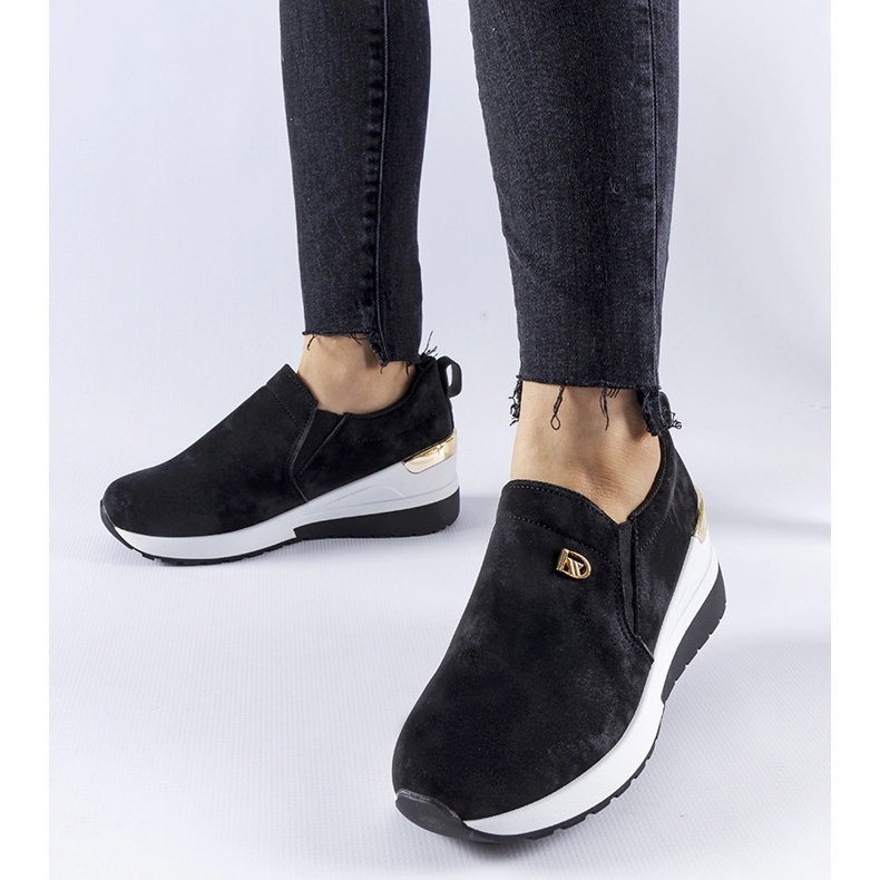 Sneaker slip-on con zeppa Vitale nere nero 1