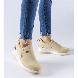 Sneaker slip-on con zeppa Vitale beige 1