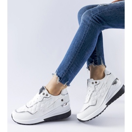 Sneakers con zeppa Pisignano trapuntate bianche bianca 1