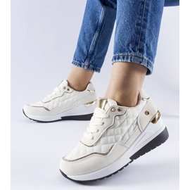 Sneakers con zeppa beige di Pisignano 1