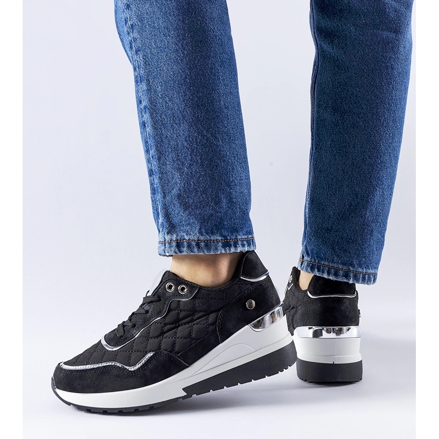 Sneakers con sales zeppa nere