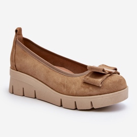 Lewski Shoes Ballerine in pelle su plateau con decorazione, Beige Lewski 3384 1