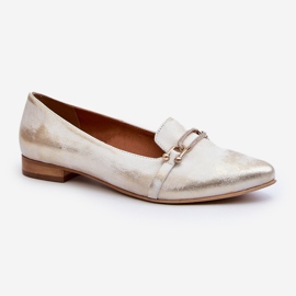 Zazoo 2885 Ballerine in pelle con decoro oro e bianco d'oro 1