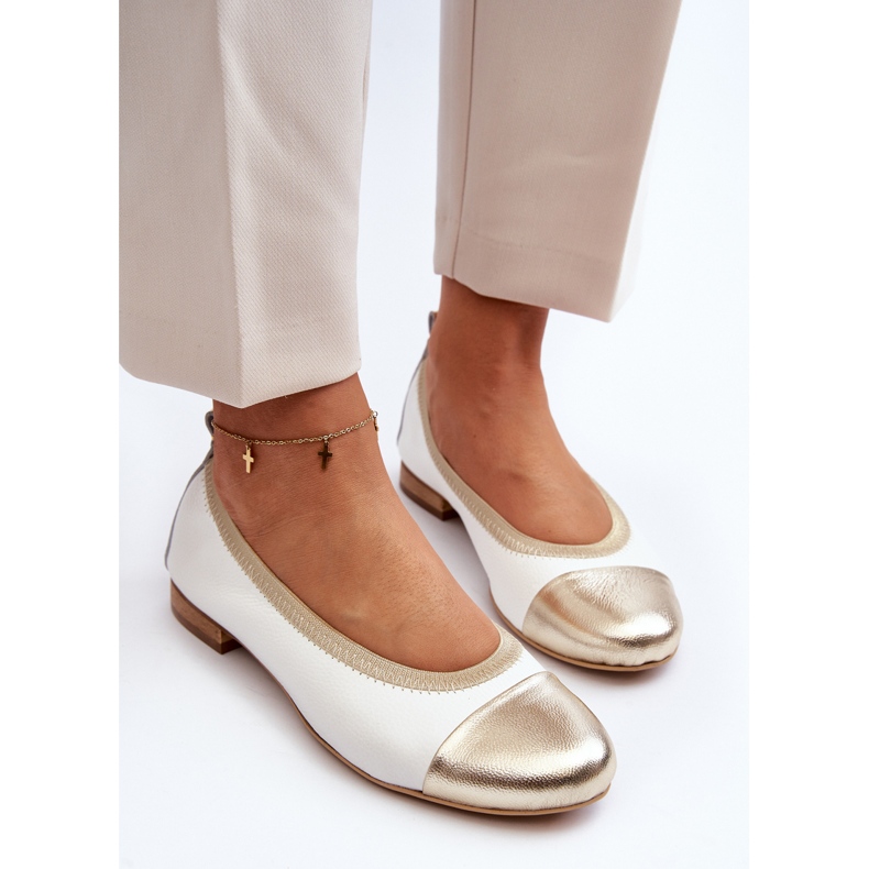 Zazoo 2890 Ballerine in pelle Bianco e Oro bianca 1