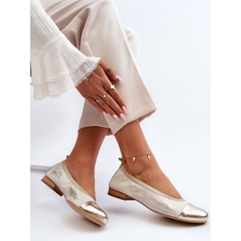 Zazoo 2890 Ballerine in pelle color oro gomma d'oro 1