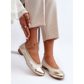 Zazoo 2890 Ballerine in pelle color oro gomma d'oro 2