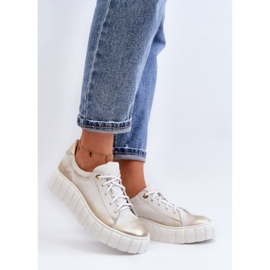 Zazoo 2919 Scarpe da Donna in Pelle con Suola Spessa, Oro d'oro 2