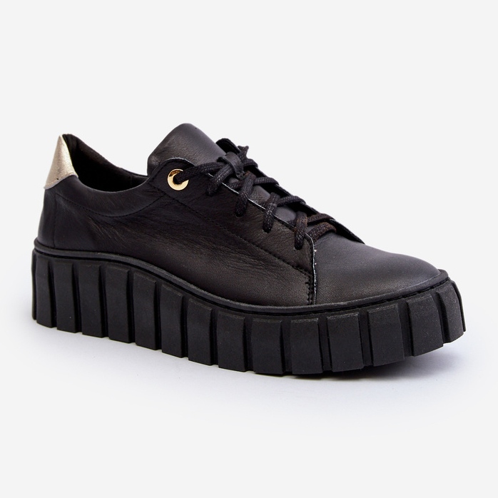 Zazoo 2919 Scarpe da Donna in Pelle con Suola Spessa, Colore Nero 2