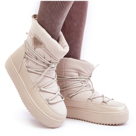 Seastar Stivali da neve con plateau e allacciatura da donna, Beige 6