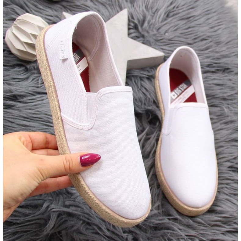 Espadrillas Big Star W DD274015, bianche bianco 1