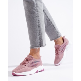 TRENDI Scarpe sportive Sneakers viola rosa 2