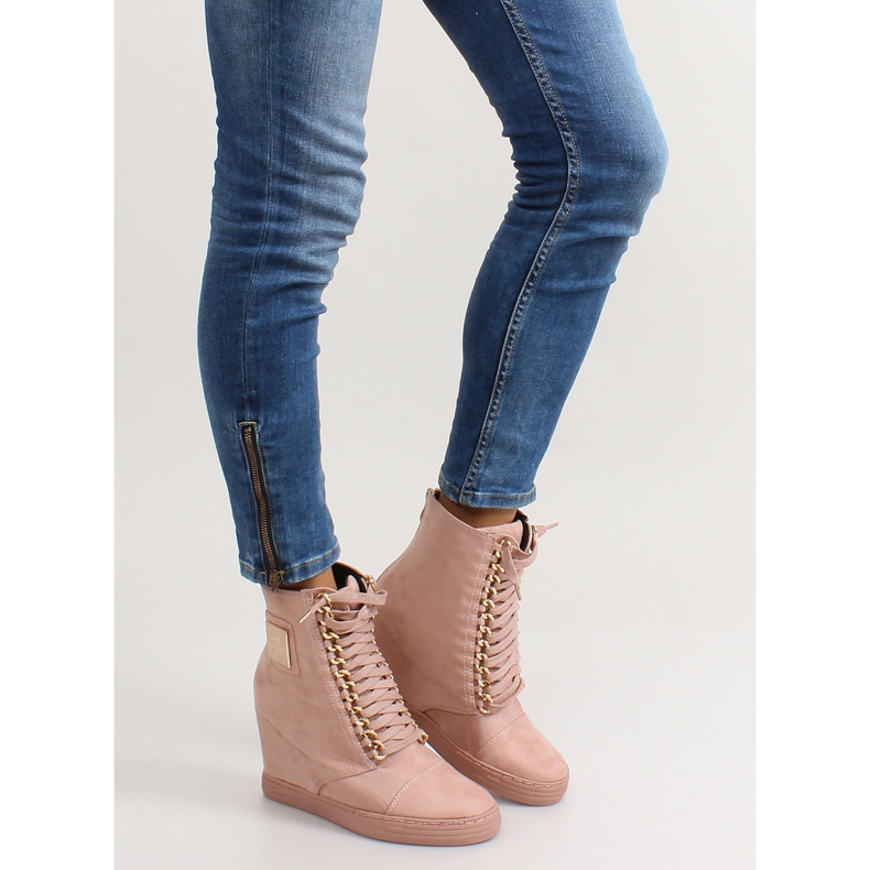 Sneakers stringate con targhetta B-2 Pink rosa 1
