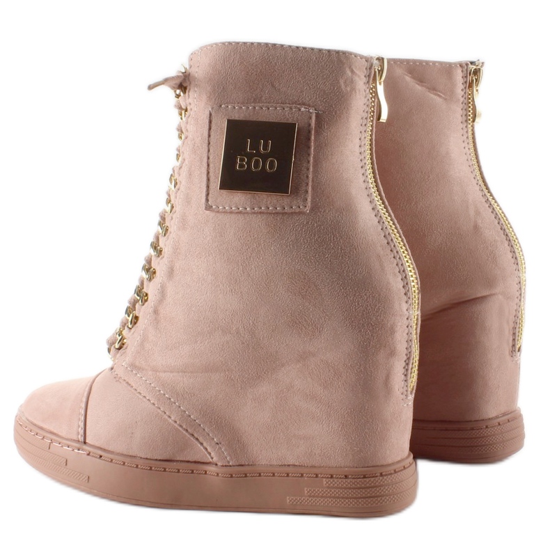 Sneakers stringate con targhetta B-2 Pink rosa 2
