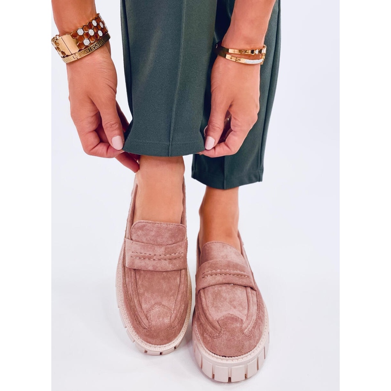 Mocassini con plateau Chandra Khaki beige 1