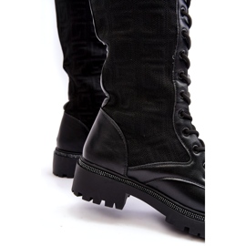 Stivali Stringati da Donna Con Tomaia Elastica Virxinia Nero 6