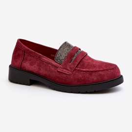 Mocassini bordeaux decorati da donna di Dananei rosso 2