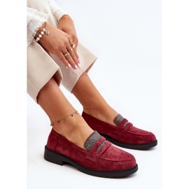 Mocassini bordeaux decorati da donna di Dananei rosso 1