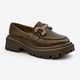 Mocassini Da Donna Con Decoro, Gargi Verde Scuro 1