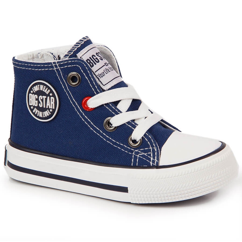 Sneakers da bambino con caviglia, Big Star blu navy HH374085 1