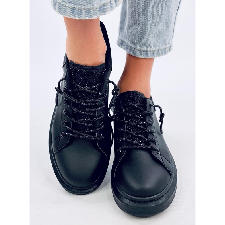 Sneakers con zeppa Brans All Black nero 1